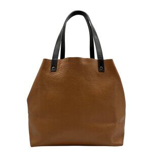Luruena Brown Pebbled Leather Shoulder Bag